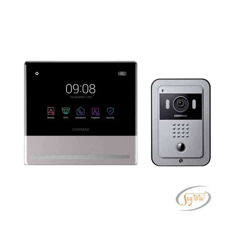 KIT DE VIDEOPORTERO WIFI CON PANTALLA DE 7″ COMMAX CDV-70QT/DRC-4FC